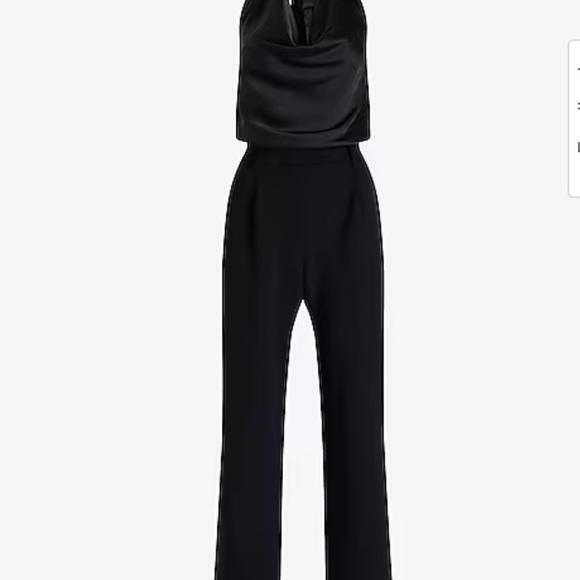 Satin Tie Halter Cowl Neck Wide Leg Jumpsuit - Picture 3 of 11